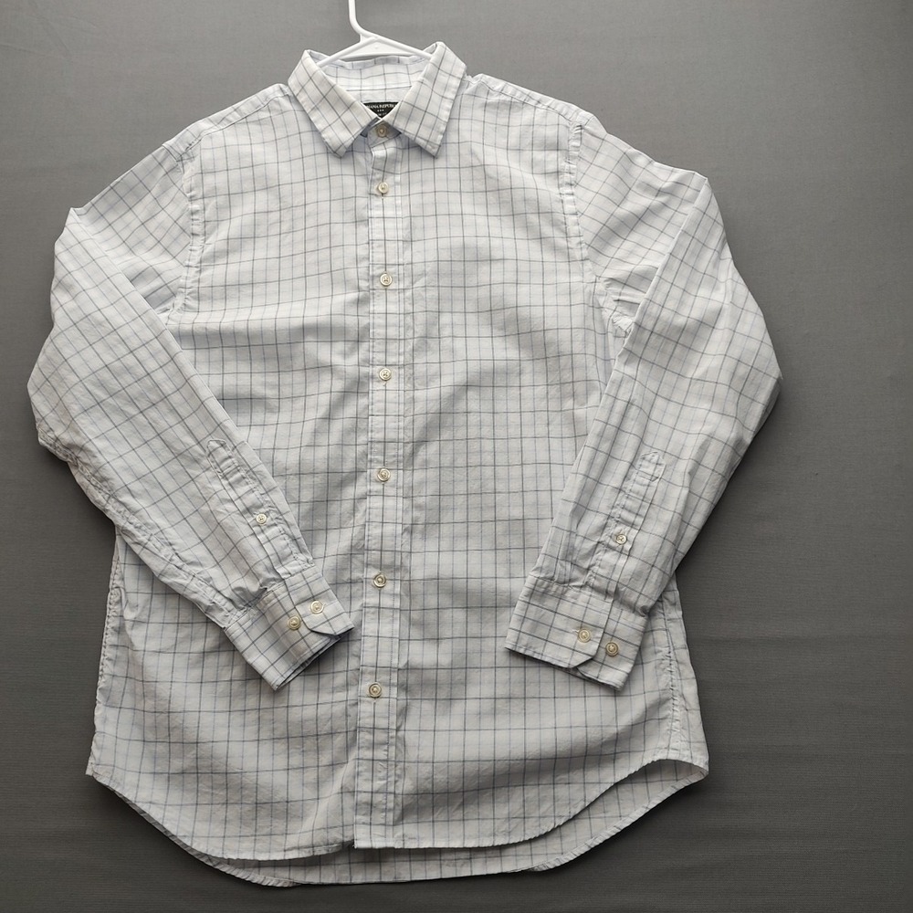 Banana Republic Shirt Mens Large Blue Striped Slim Fit Collared Button Down‎